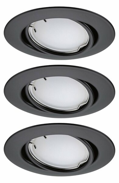 PAULMANN LED vestavné svítidlo Smart Home Zigbee Base Coin základní sada výklopné kruhové 90mm 20° 3x4,9W 230V stmívatelné RGBW+ černá mat 924.68