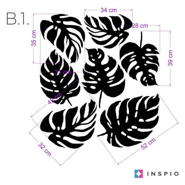 INSPIO - výroba dárků a dekorací - Samolepky na zeď - Monstera listy ve vlastní barvě