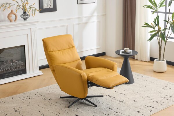RELAXAČNÍ KŘESLO, textil, kůže, žlutá Livetastic - Online Only křesla & taburety, Online Only