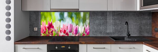 Skleněný panel do kuchynské linky Tulipány pksh-88763928