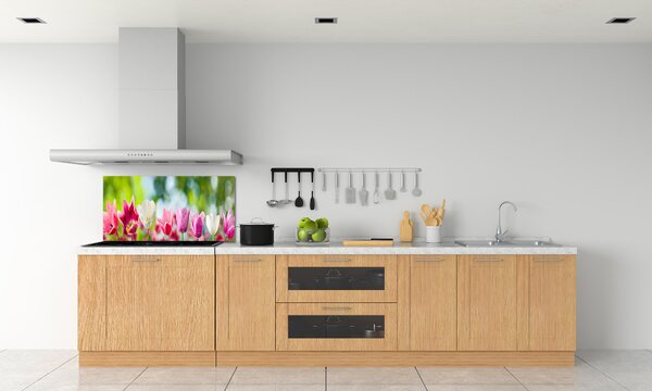 Skleněný panel do kuchynské linky Tulipány pksh-88763928