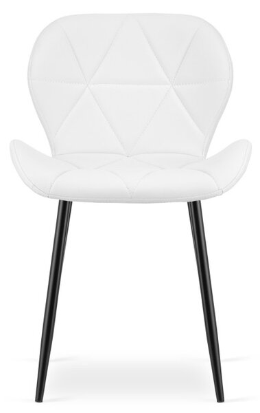 Set dvou jídelních židlí MANGO bílé / černé nohy (2 ks)