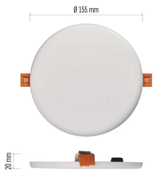 Emos lighting LED vestavné svítidlo VIXXO, kruhové, bílé, 13,5W neutr. b., IP65 1540111520