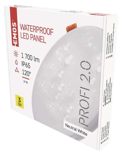 Emos lighting LED vestavné svítidlo VIXXO, kruhové, bílé, 19W neutr. b., IP65 1540112220