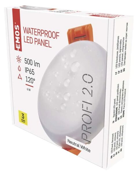 Emos lighting LED vestavné svítidlo VIXXO, kruhové, bílé, 6W neut. bíla, IP65 1540110621