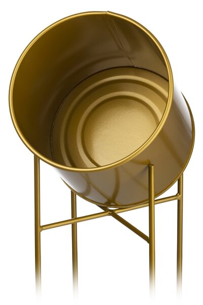 KOVOVÝ KVĚTINÁČ SE STOJÁNEM GOLDEN 75X21 CM ZLATÁ