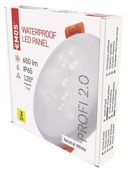 Emos lighting LED vestavné svítidlo VIXXO, kruhové, bílé, 7,5W neut. bíla, IP65 1540110820