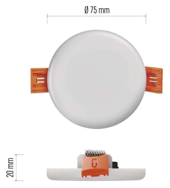Emos lighting LED vestavné svítidlo VIXXO, kruhové, bílé, 6W neut. bíla, IP65 1540110621