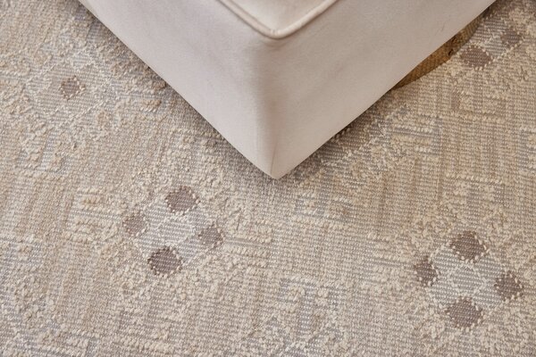 Diamond Carpets India, Ručně vázaný kusový koberec Anantara DESP P71 White Mix, 120x170, béžová, ložnice