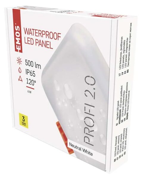 Emos lighting LED vestavné svítidlo VIXXO, čtvercové, bílé, 6W neutr. b., IP65 1540210621