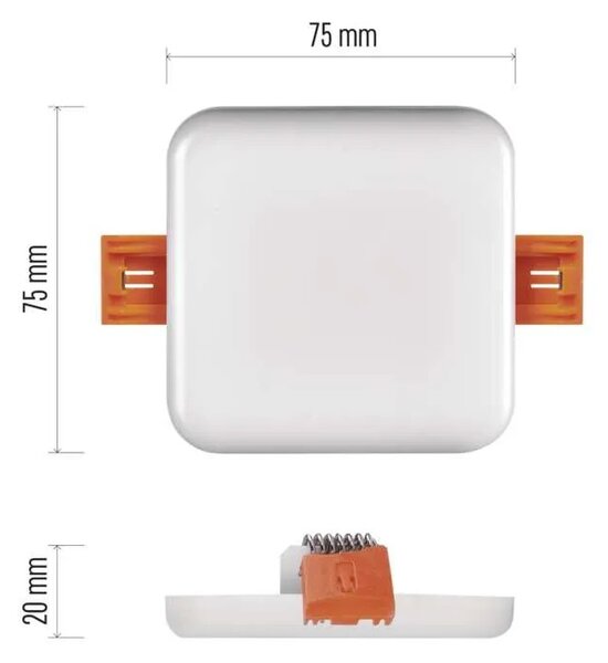 Emos lighting LED vestavné svítidlo VIXXO, čtvercové, bílé, 6W neutr. b., IP65 1540210621