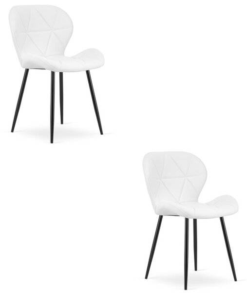 Set dvou jídelních židlí MANGO bílé / černé nohy (2 ks)