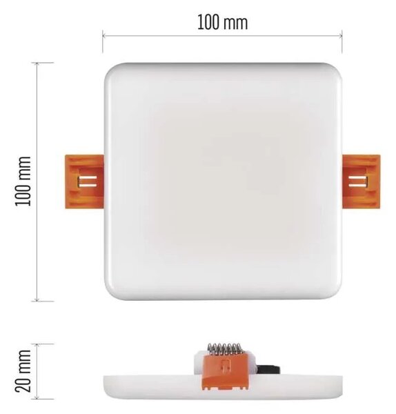 Emos lighting LED vestavné svítidlo VIXXO, čtvercové, bílé, 7,5W neutr.b., IP65 1540210820