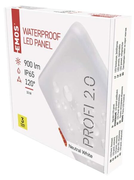 Emos lighting LED vestavné svítidlo VIXXO, čtvercové, bílé, 10 W neu.b., IP65 1540211120