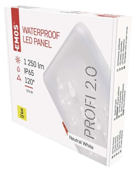 Emos lighting LED vestavné svítidlo VIXXO, čtvercové, bílé, 13,5W neut.b.,IP65 1540211520