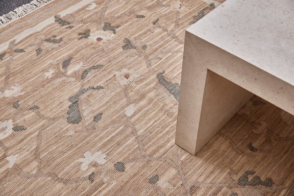 Diamond Carpets India, Ručně vázaný kusový koberec Flora DESP P48 Brown Mix, 80x150, hnědá, chodba / předsíň