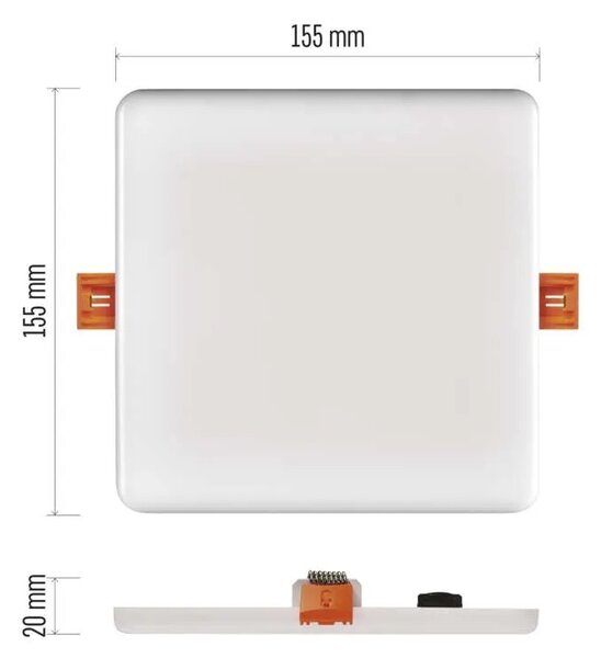 Emos lighting LED vestavné svítidlo VIXXO, čtvercové, bílé, 13,5W neut.b.,IP65 1540211520