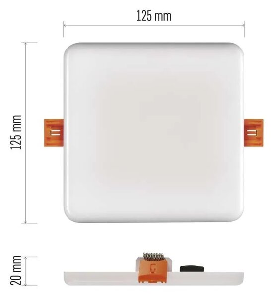 Emos lighting LED vestavné svítidlo VIXXO, čtvercové, bílé, 10 W neu.b., IP65 1540211120
