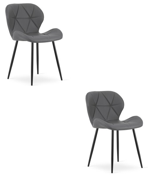 Set dvou jídelních židlí MANGO šedé / černé nohy (2 ks)