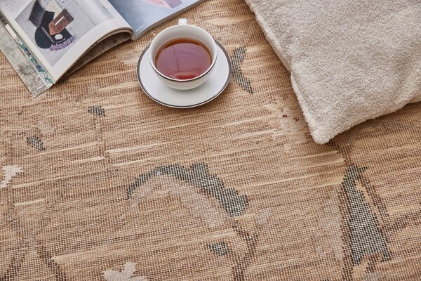 Diamond Carpets India, Ručně vázaný kusový koberec Flora DESP P48 Brown Mix, 80x150, hnědá, chodba / předsíň