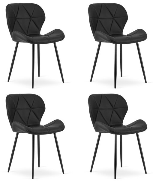 Set čtyř jídelních židlí MANGO černé / černé nohy (4 ks)