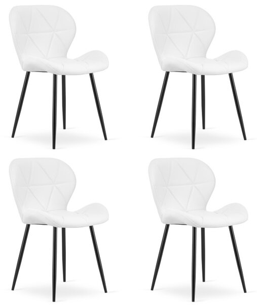 Set čtyř jídelních židlí MANGO bílé / černé nohy (4 ks)