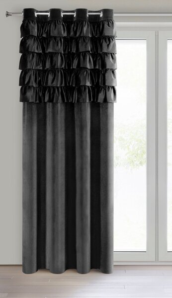 ZATEMŇOVACÍ ZÁVĚS NA KROUŽCÍCH AURA 140X250 CM ČERNÁ