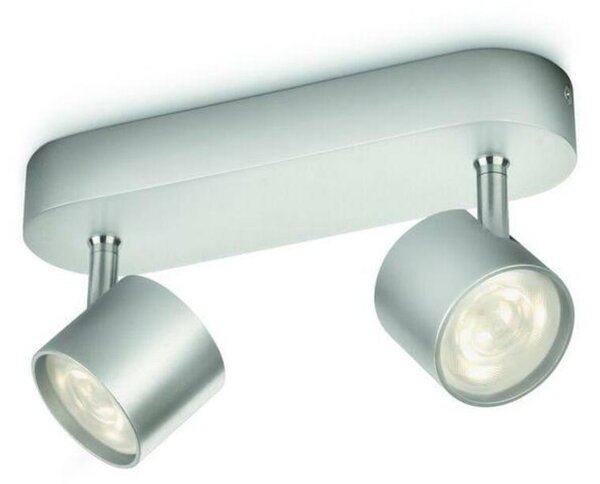 Philips 56242/48/16 Star bodové LED svítidlo 2x4,5W 1000lm 2700K stmívatelné IP20, hliník