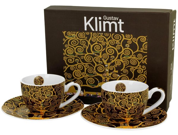 Porcelánový šálek s podšálkem Klimt Tree Of Life 90 ml sada 2ks
