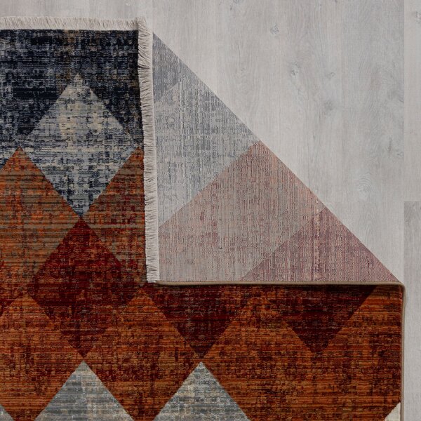 Flair Rugs, Kusový koberec Cooper Bradley Geo Red, 80x150, hnědá, ložnice
