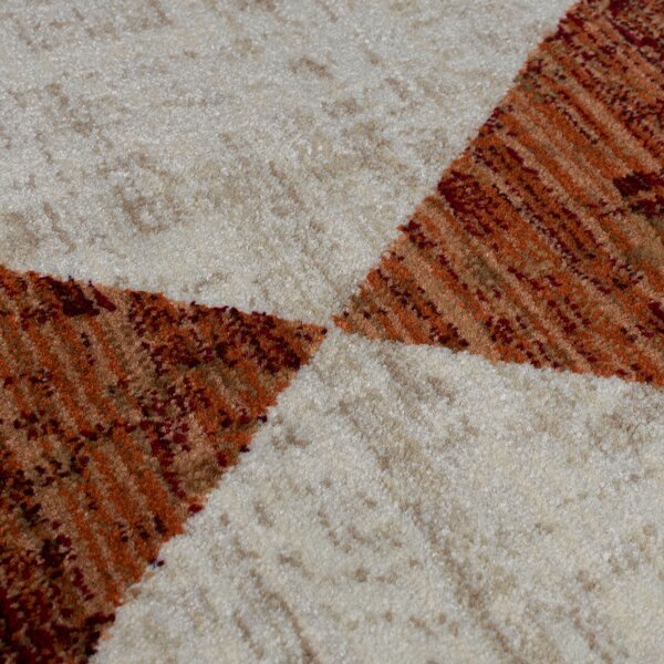 Flair Rugs, Kusový koberec Cooper Bradley Geo Red, 80x150, hnědá, ložnice
