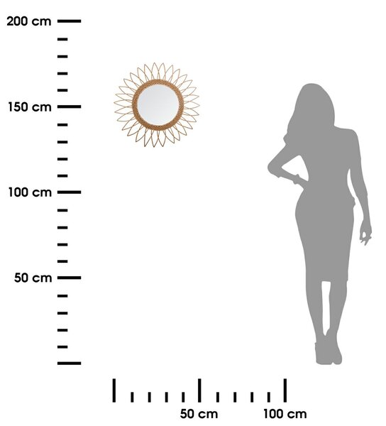 Zrcadlo Sharp Sun, hnědé