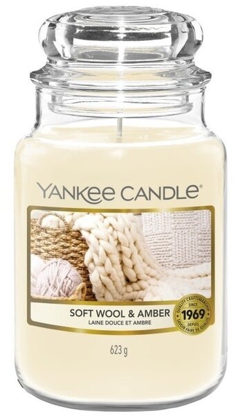 Svíčka Yankee Candle 623 g - Soft Wool & Amber