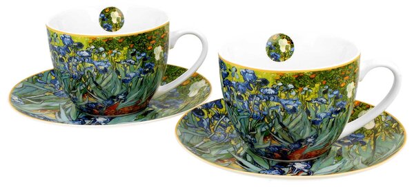 Porcelánový šálek s podšálkem Van Gogh Irises 250 ml sada 2ks