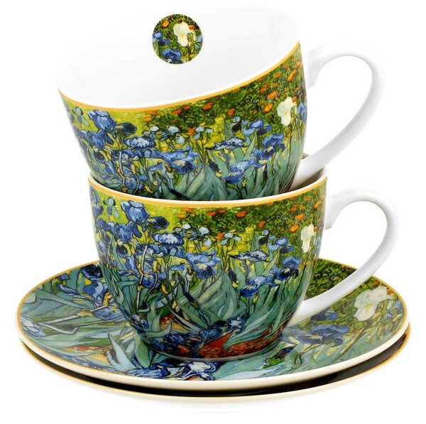Porcelánový šálek s podšálkem Van Gogh Irises 250 ml sada 2ks