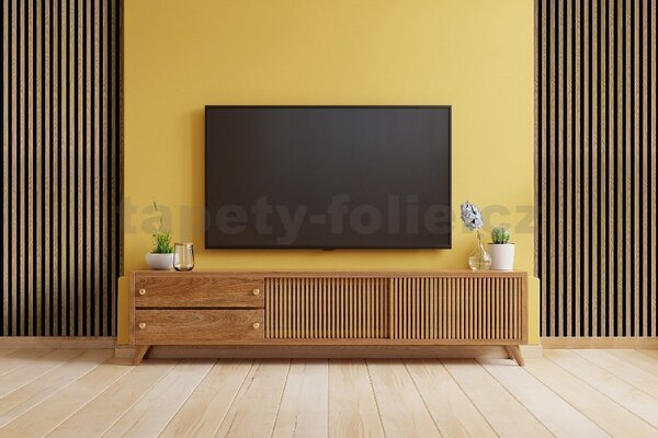 Akustické dekorační panely dub světlý 3D lamely na filcovém podkladu 270 x 40 cm