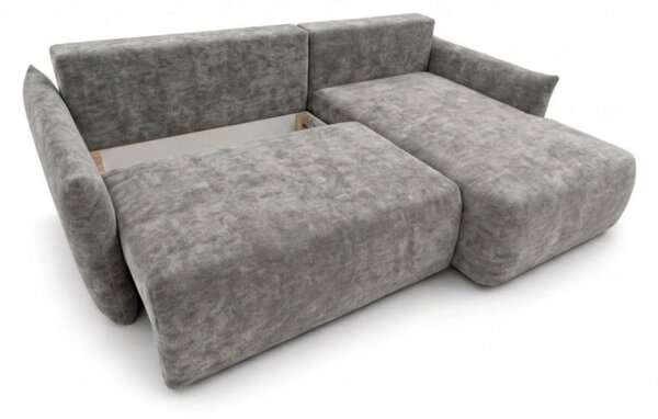 Rozkládací rohová sedací souprava MELIO - Lumo Pravá Šedá I