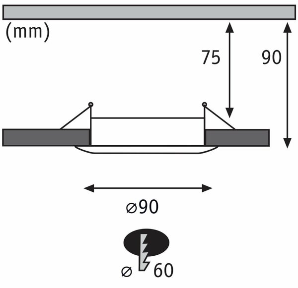 PAULMANN Vestavné svítidlo 3ks-sada nevýklopné kruhové 90mm GU10 max. 3x10W 230V černá