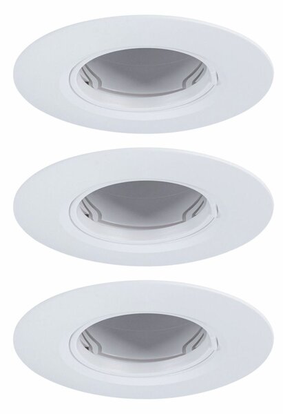 PAULMANN Vestavné svítidlo 3ks-sada nevýklopné kruhové 90mm GU10 max. 3x10W 230V bílá