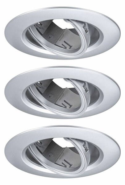 PAULMANN Vestavné svítidlo 3ks-sada výklopné kruhové 90mm 30° GU10 max. 3x10W 230V matný chrom