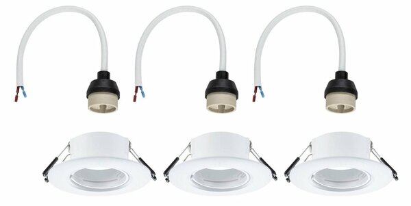 PAULMANN Vestavné svítidlo 3ks-sada nevýklopné kruhové 90mm GU10 max. 3x10W 230V bílá