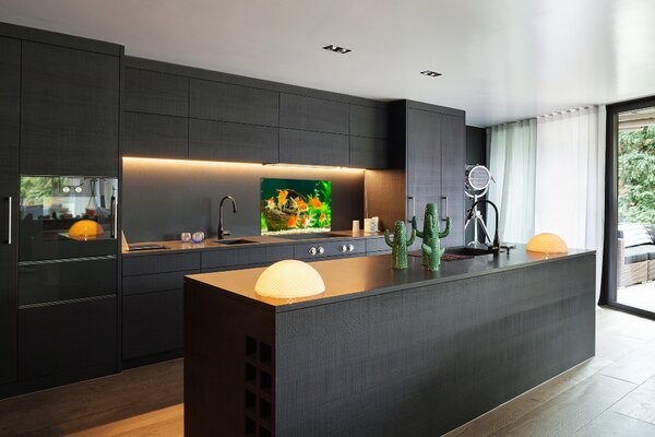 Dekorační panel sklo Zlaté rybky pksh-89540196