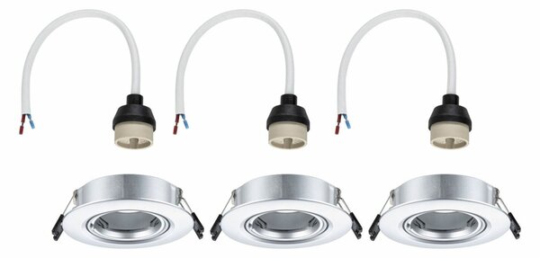 PAULMANN Vestavné svítidlo 3ks-sada výklopné kruhové 90mm 30° GU10 max. 3x10W 230V matný chrom