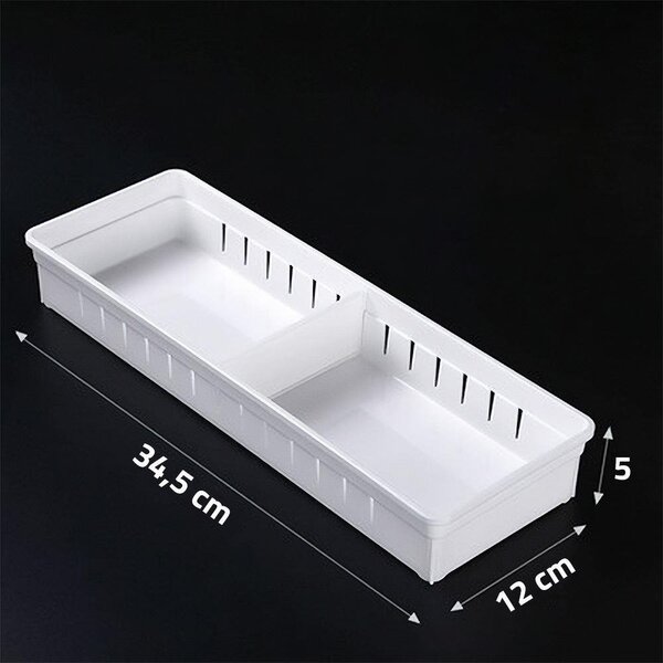 4Leaders Organizér do šuplíku s nastavitelnou přepážkou bílý 34,5×12×5 cm
