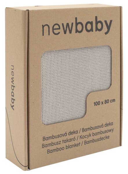 NEW BABY Bambusová pletená deka light grey Bavlna/Bambus 100x80 cm