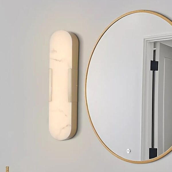 Searchlight 11139GO Nástěnné LED svítidlo OPALINE MARBLE IP44, ZLATÉ 50cm