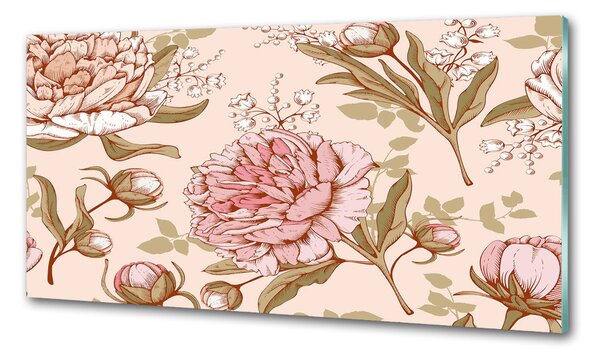 Skleněný panel do kuchyně Pivoňky pksh-89698530