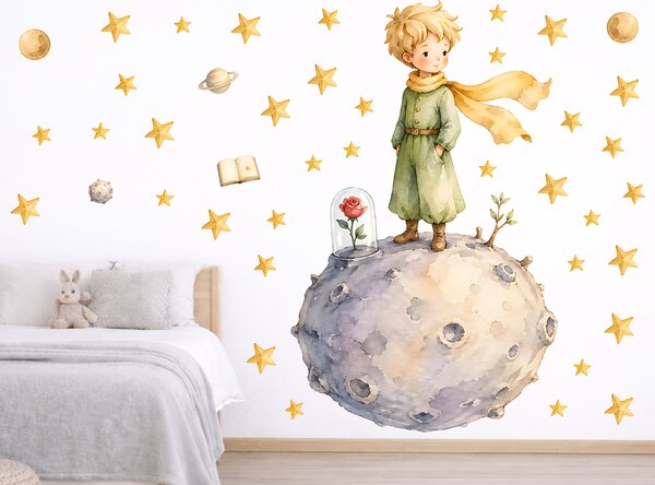 Malý Princ samolepky na zeď pro kluky arch 47 x 75 cm