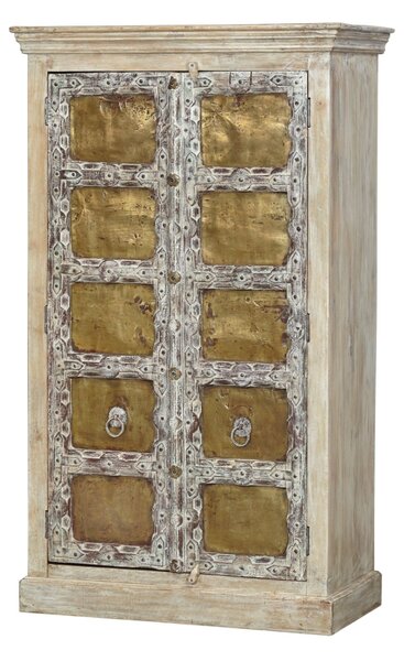 Skříň z mangového dřeva, staré teakové dveře s kováním, 101x51x170cm