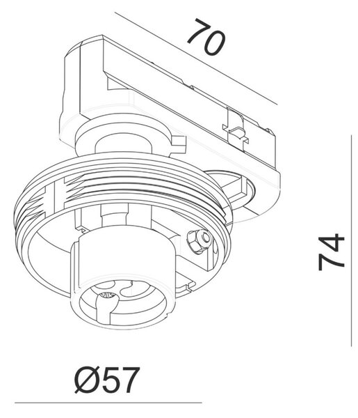 Deko-Light 1-fázový kolejnicový systém bodové svítidlo - Can základna, 1x max. 7,5 W, GU10, černá 707250